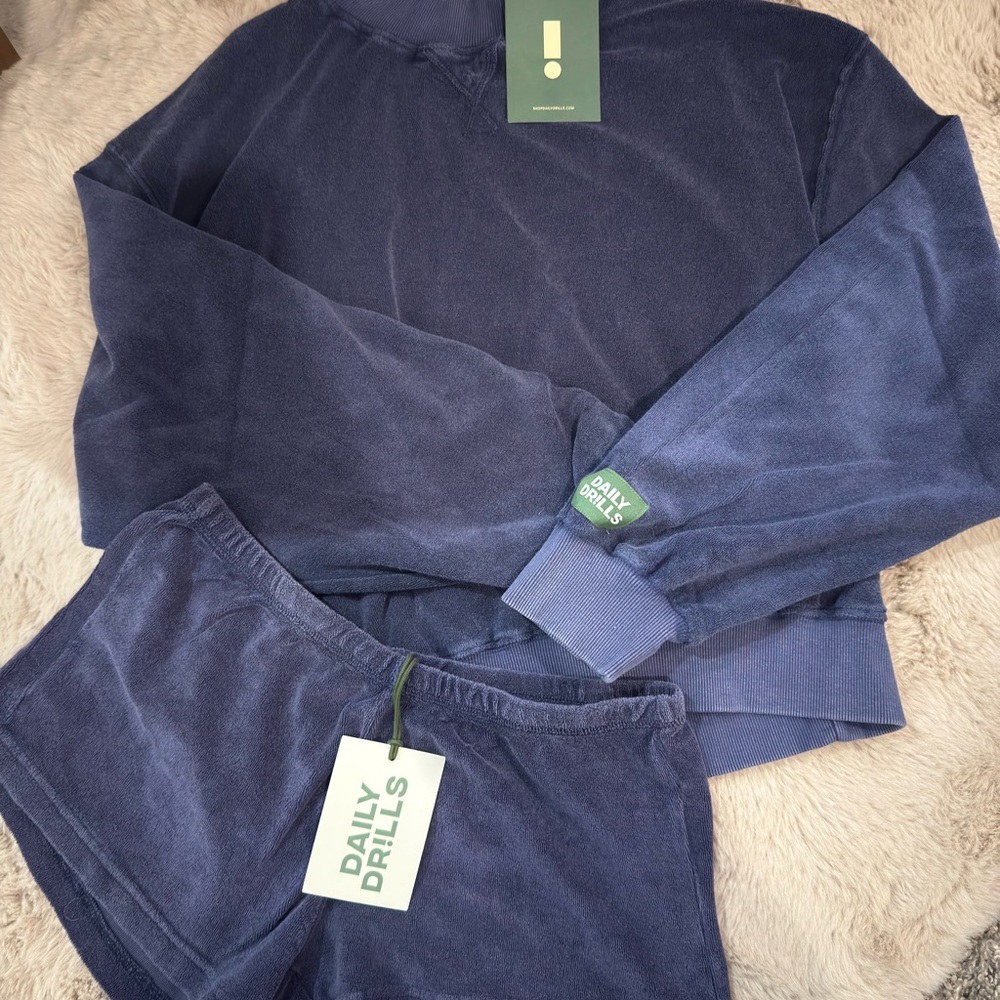 Daily Drills Navy Terrycloth Set